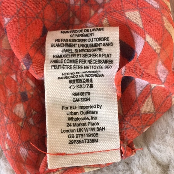 FREE PEOPLE Easy Rider Sheer Geometric Print Blouse - S - Picture 7 of 8